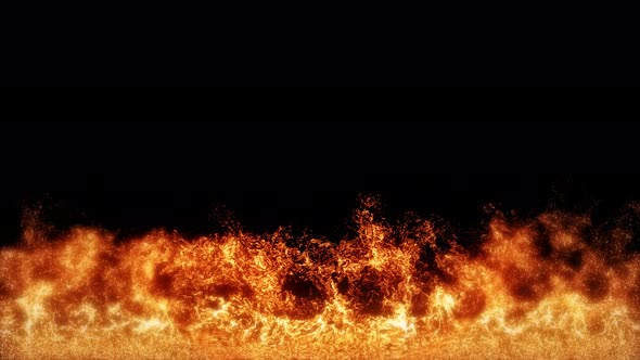 Burning Fire Line on a Black Background Animation alt