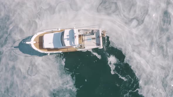Fisherman, Boat And Mucilage At Sea alt