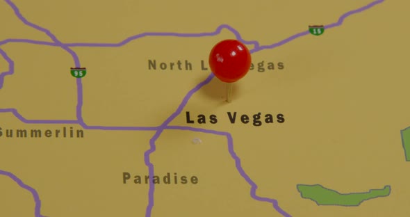 Vegas Pinned On A Map Of USA 02