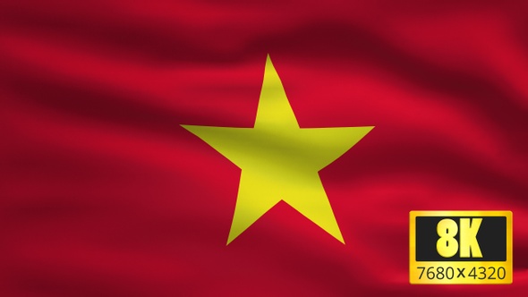 8K Vietnam Windy Flag Background alt