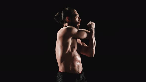 Sporty Man Doing Stretching Exercises alt