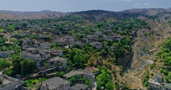 Cityscape of Gjirokaster Old Town Albania