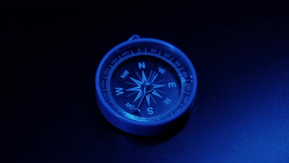 Compass Under Shiny Light