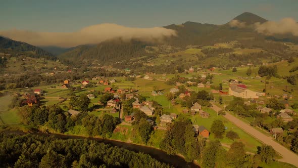 Morning in Carpathian Mountains Ukraine alt