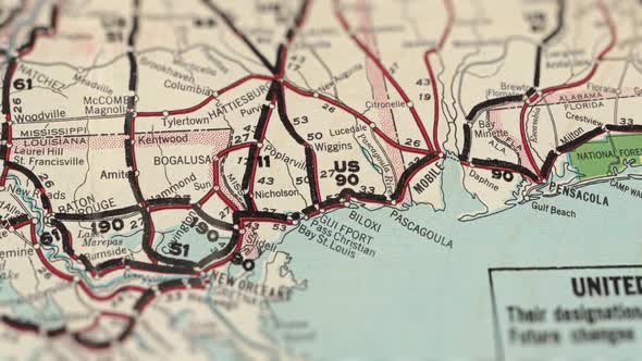 USA Old Road Paper Map Slider Shot alt