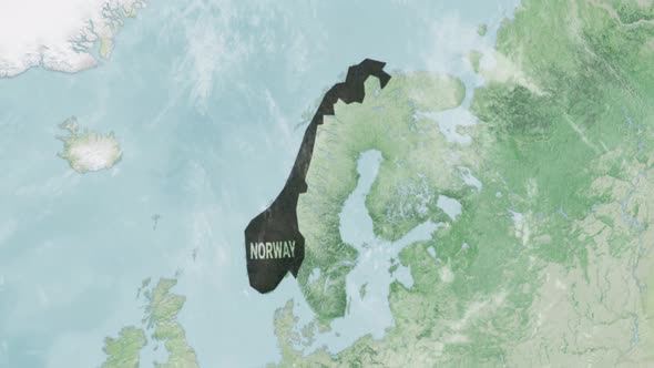 Globe Map of Norway with a label