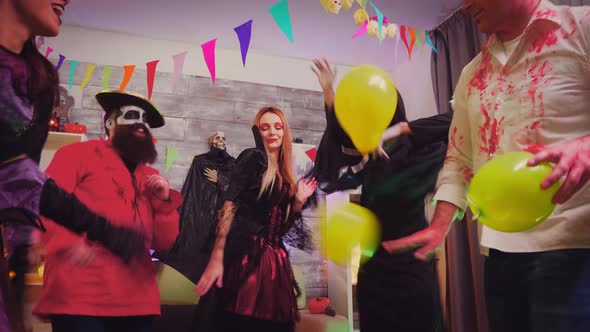 Crazy Party with Spooky Characters at Halloween Party alt