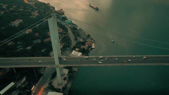 turkey istanbul bosphorus bridge drone view