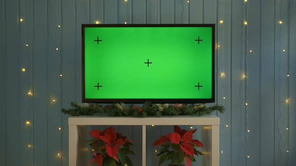 Christmas TV with Green Screen Composited