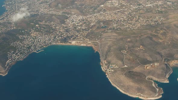 Aerial shot of Athens from the sky alt