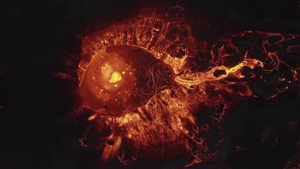 Lava Erupting From Fagradalsfjall Volcano In Reykjanes Peninsula Iceland alt