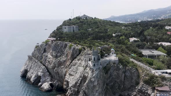 Aerial view of the castle Swallow's Nest, Crimea alt