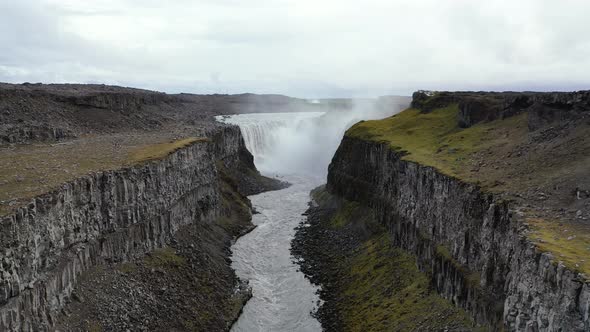 Aerial View of the Dettifoss Waterfall in Iceland alt