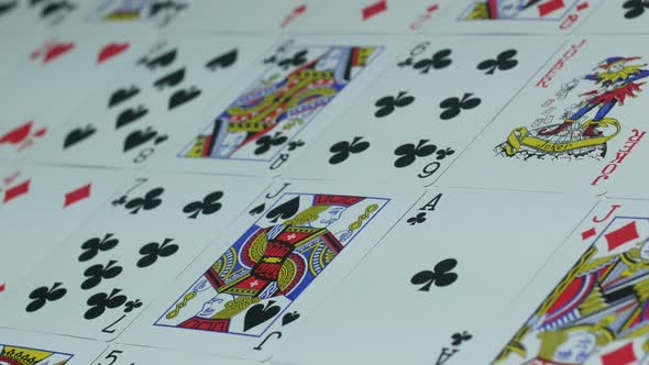 Modern Deck Of Playing Cards Of Cards For Playing Poker On A Table In A Casino alt