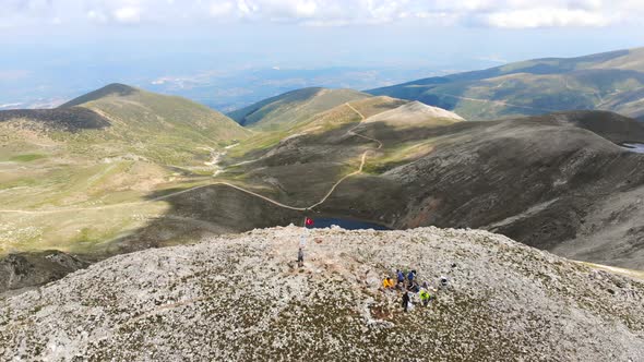 Climbers on Mountain Peak alt