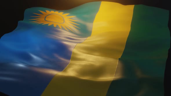 Rwanda Flag Low Angle View