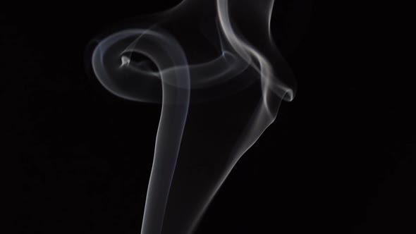 White smoke on black background in slow motion alt