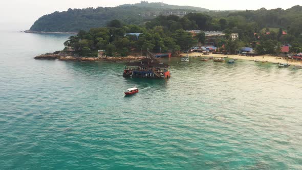 Dolly out view of the jetty in Perhentian Islands