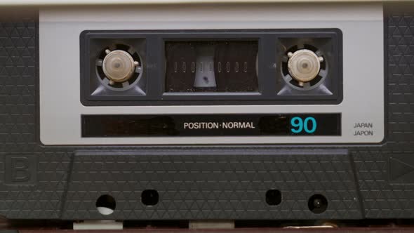 Audio Cassette Tape in Old Recorder