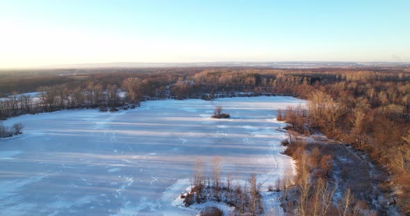 Frozen Lake In Winter