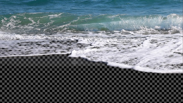 Beach Waves with Transparent Land - V1