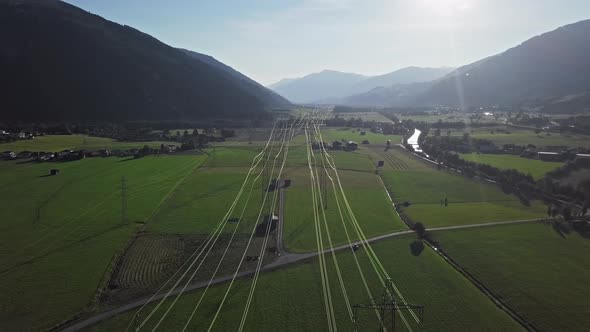Aerial View of High Voltage Power Line alt