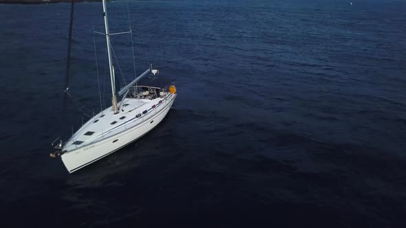 View From the Height of the Yacht Near the Lighthouse Off the Coast of Tenerife Canary Islands Spain alt