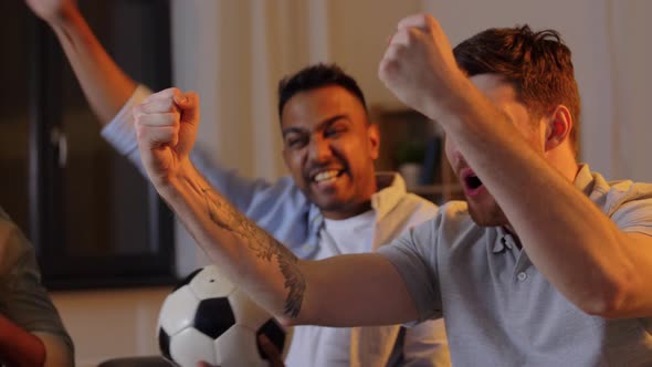 Friends with Ball and Vuvuzela Watching Soccer alt