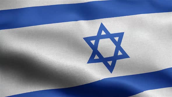 Israel Flag Seamless Closeup Waving Animation, Motion Graphics | VideoHive