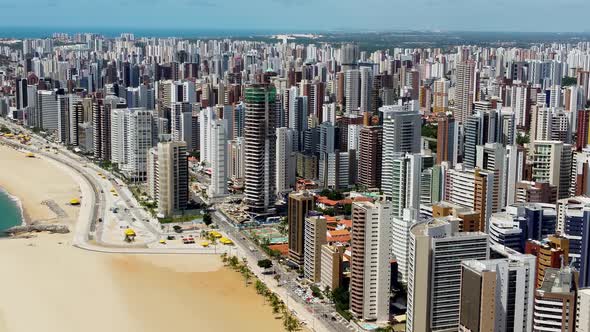 Fortaleza Ceara. Northeast Brazil. Beach lanscape at downtown Fortaleza, Ceara. alt