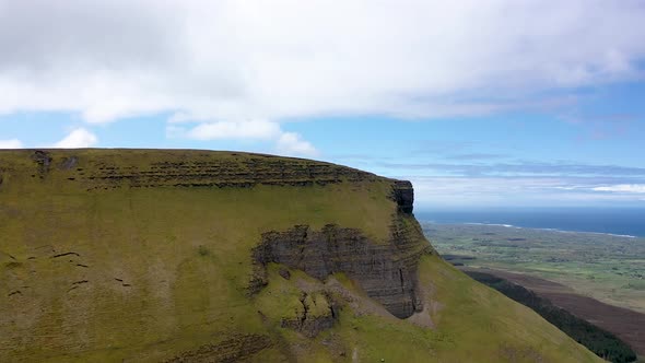 Aerial View of the Mountain Benbulbin in County Sligo Ireland alt