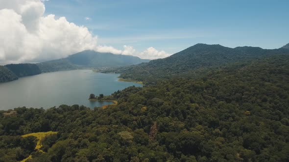 Lake in the Mountains Island BaliIndonesia alt