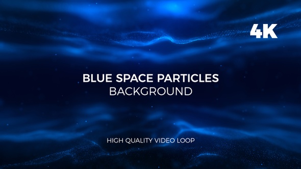 Blue Space Particles Background 4K