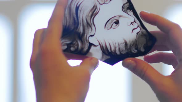 The Artist Looks at the Light Part of the Stained Glass