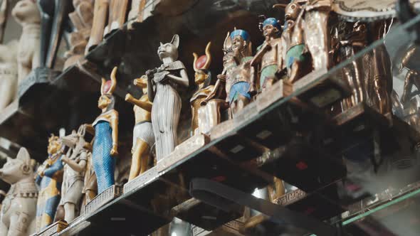 View of Egyptian Souvenirs on Market Stalls alt