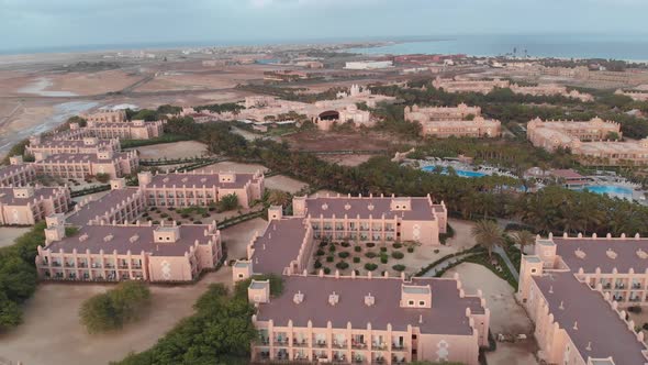 Aerial footage showing the wonderful Hotel in Capo Verde or Cape Verde