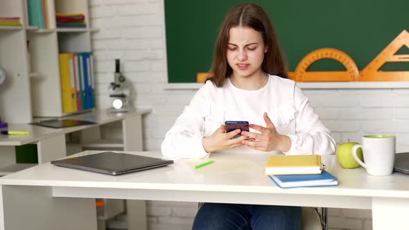 Unhappy Child Got Stressed Learning in Classroom School Stress