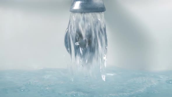 Bath Taps Running Closeup alt