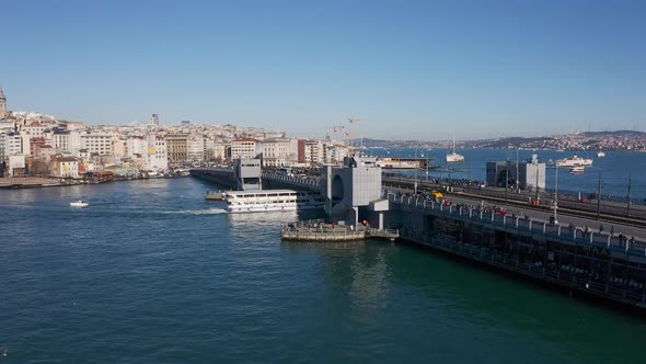 Istanbul Galata Bridge Aerial View 4 alt