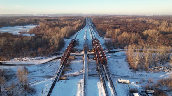 Railway tracks in winter