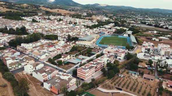 Drone view 4k skyline Cabra Andalucia Spain alt