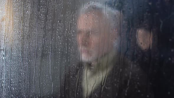 Woman Combing Senior Husband Hair, Old Age Disease Recovery, Family Support alt