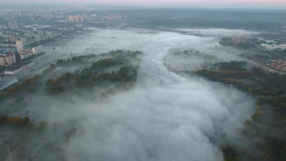 Morning Fog Over The City