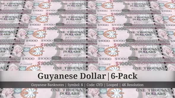 Guyanese Dollar | Guyana Currency - 6 Pack | 4K Resolution | Looped alt