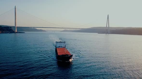 Yavuz Sultan Selim Bridge and Ship