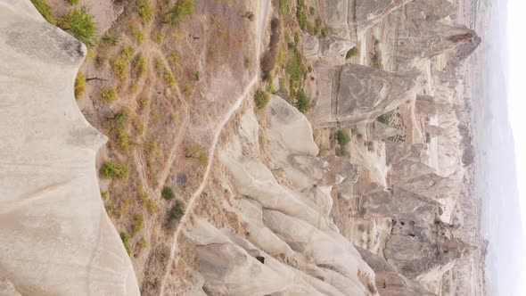 Vertical Video Cappadocia Landscape Aerial View alt