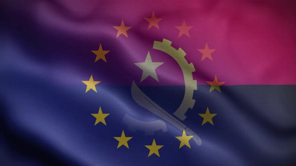 EU Angola Flag Loop Background 4K