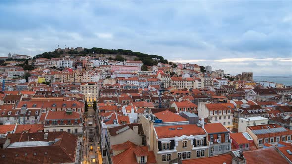 Baixa district and Castelo de Sao Jorge alt