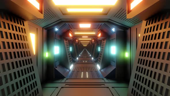 Gangway of a futuristic science fiction building