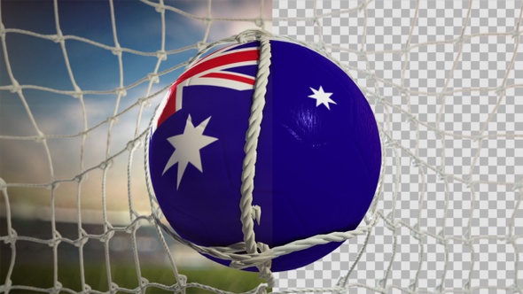 Soccer Ball Scoring Goal Day Frontal - Australia